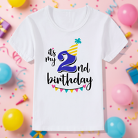 Thumbnail for Birthday Graphic Tee – Bonita y ligera – Camiseta infantil de cumpleaños