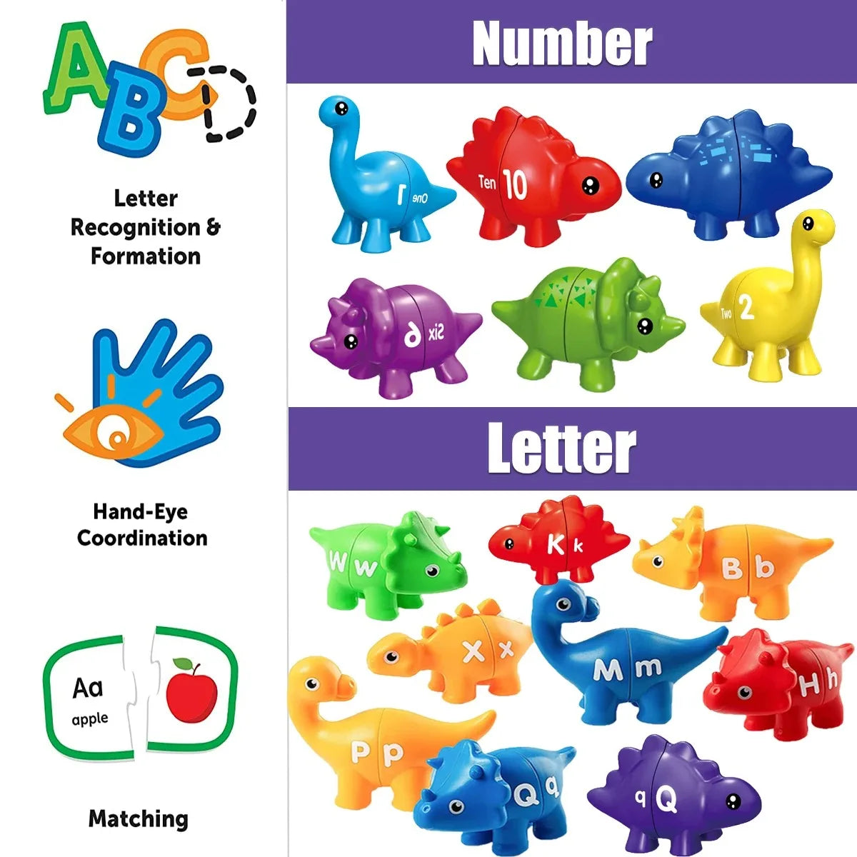 Matching Dino's – Divertido e instructivo - Alfabeto y números Dino Game