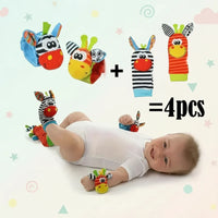 Thumbnail for Wrist Rattle and Socks – Motricidad y juego – Sonajeros para bebés (juego de 4)
