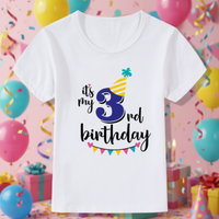 Thumbnail for Birthday Graphic Tee – Bonita y ligera – Camiseta infantil de cumpleaños