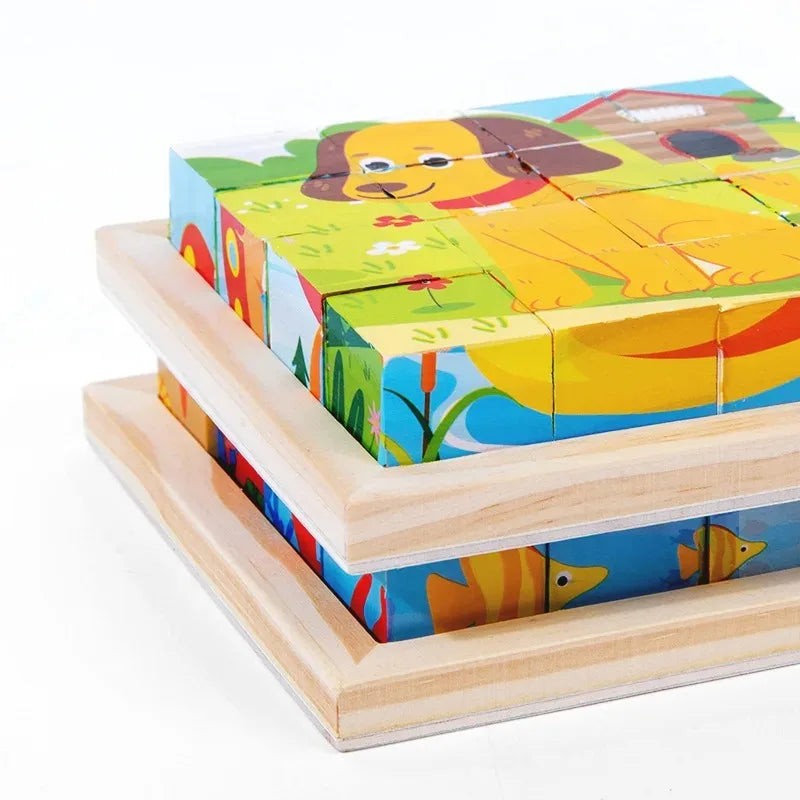CubePuzzle – Divertido y educativo - Puzzle 3D de bloques de madera
