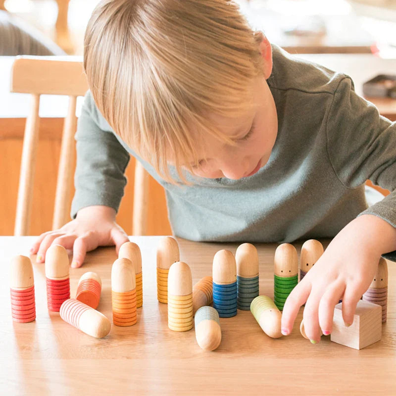 Rainbow Blocks™ – Diversión creativa coloreando – Juego de madera para colorear