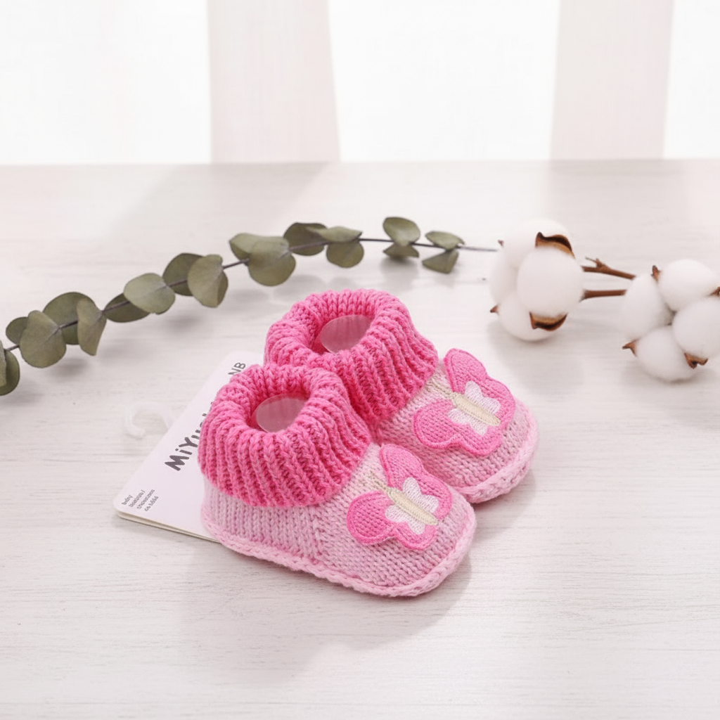 Mini Fashion – Botas de punto para bebé (3-6 meses)