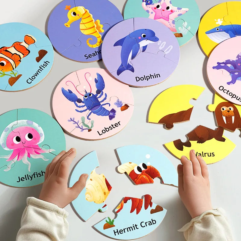 Dieren Match™ – Gira y descubre - puzzle de 3 piezas