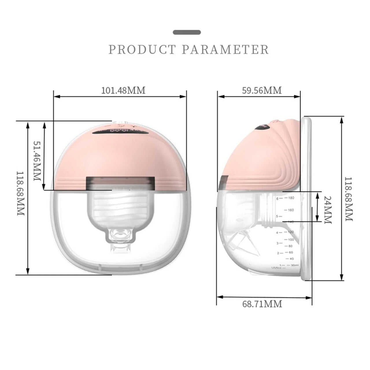 MammaEase – Silencioso y seguro - Extractor de leche manos libres
