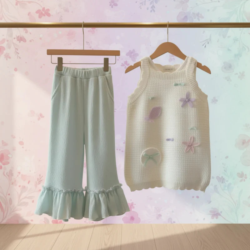 Girls Summer Outfit – Moderno y cómodo: conjunto de ropa infantil de verano