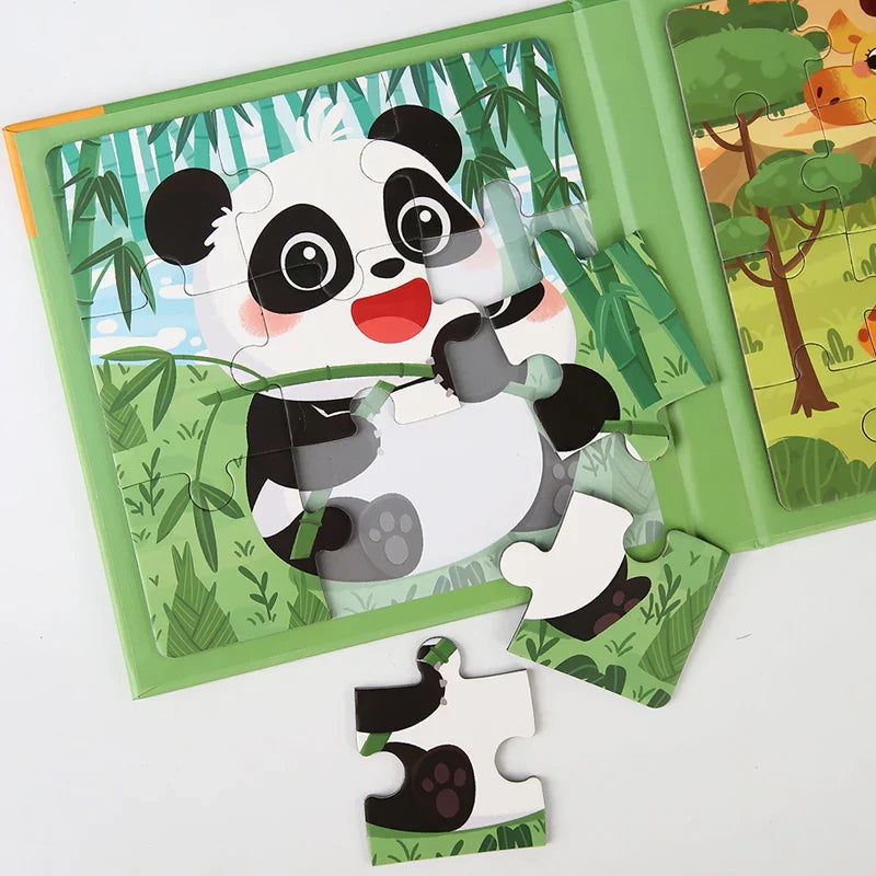 Magnetic Puzzle Book™ – Amigos de los animales Diversión – Libro de puzzles magnéticos
