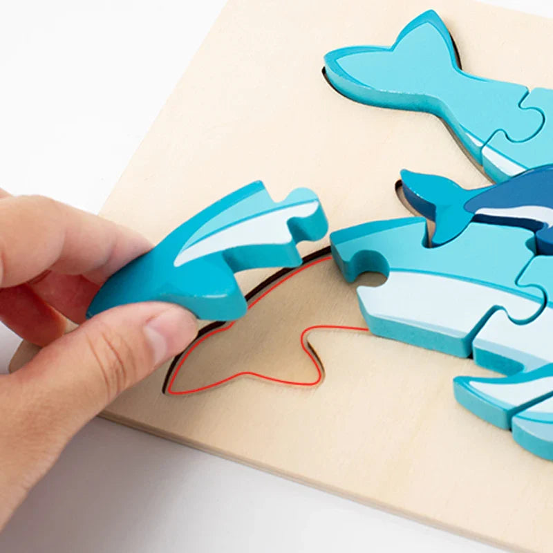 Animal Puzzle™ – Descubre y aprende – Puzzle de madera de dibujos animados