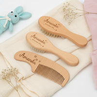 Thumbnail for Personalized Hairbrush – Suave y único: set personalizado de cepillos para el cabello del bebé