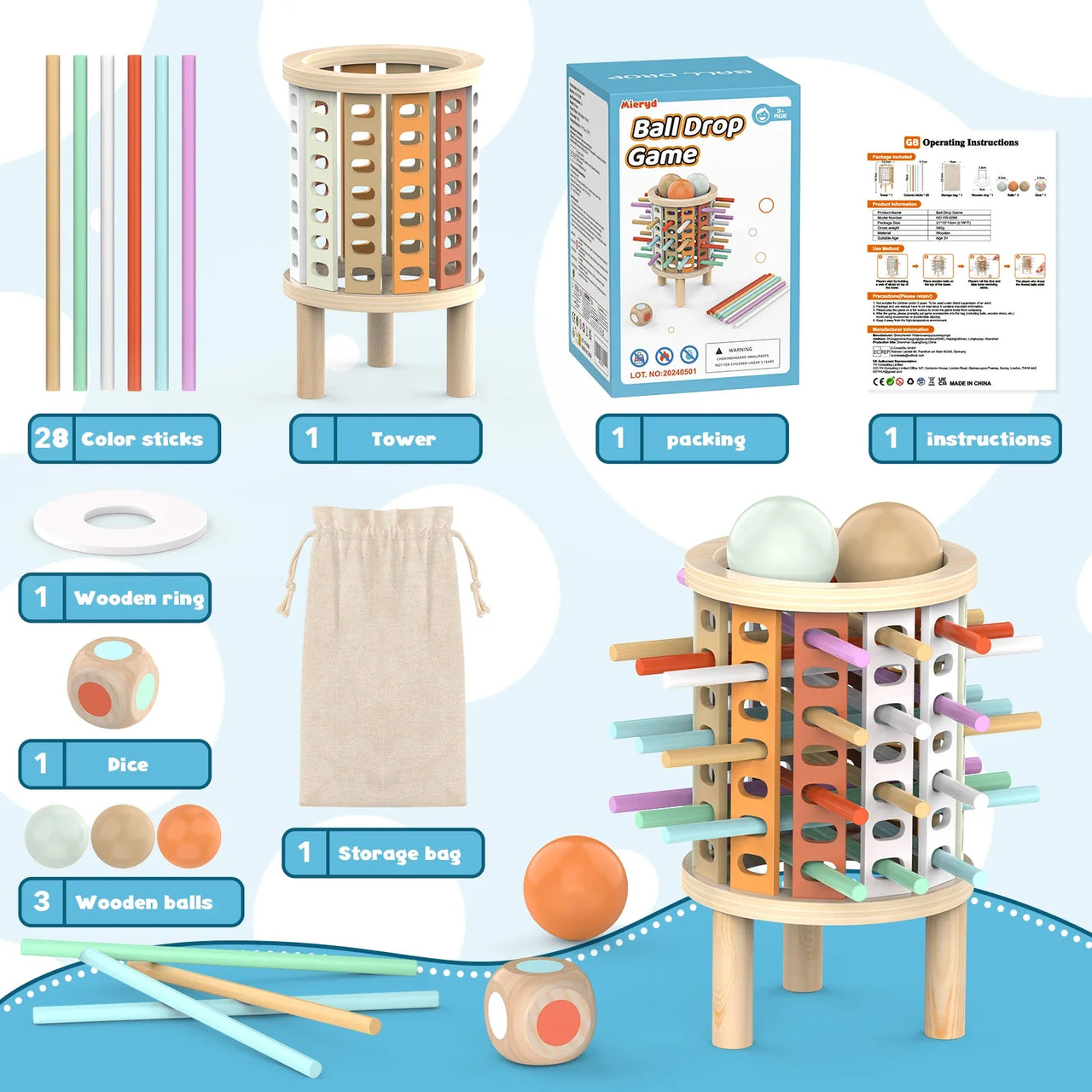 Balance Tower™ – Apilar y contar – Juego de pensar de madera
