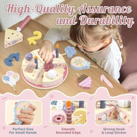 Thumbnail for Wooden Cake Cutting Toy – Creatividad y juegos de rol – Tarta de cumpleaños de madera