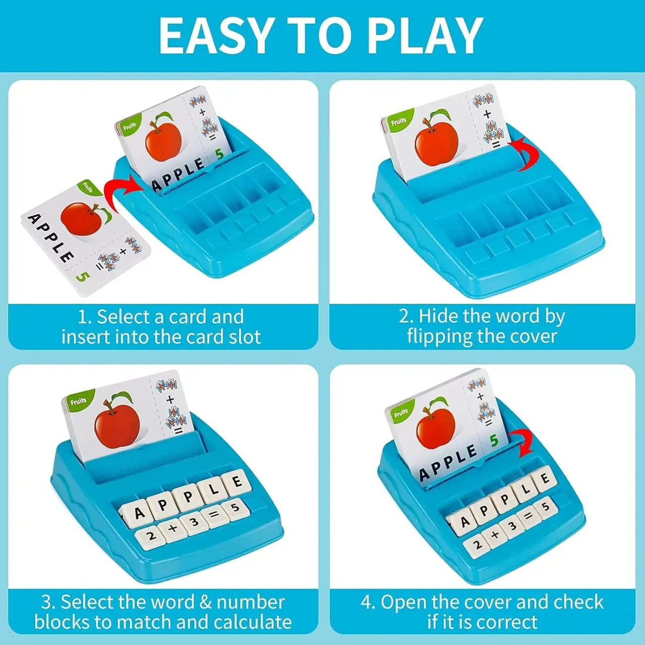 EduPlay – 2 en 1: juego educativo y de entretenimiento con tarjetas con el alfabeto y los números