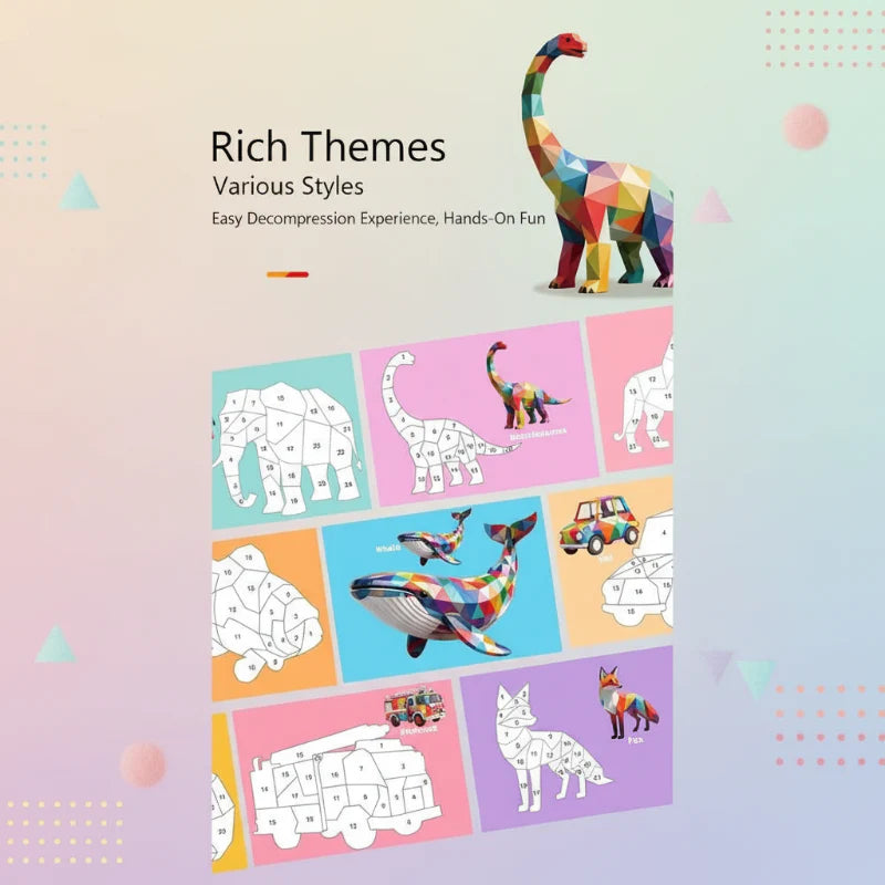 3D Sticker Puzzle – Creativo y educativo: rompecabezas geométrico en 3D