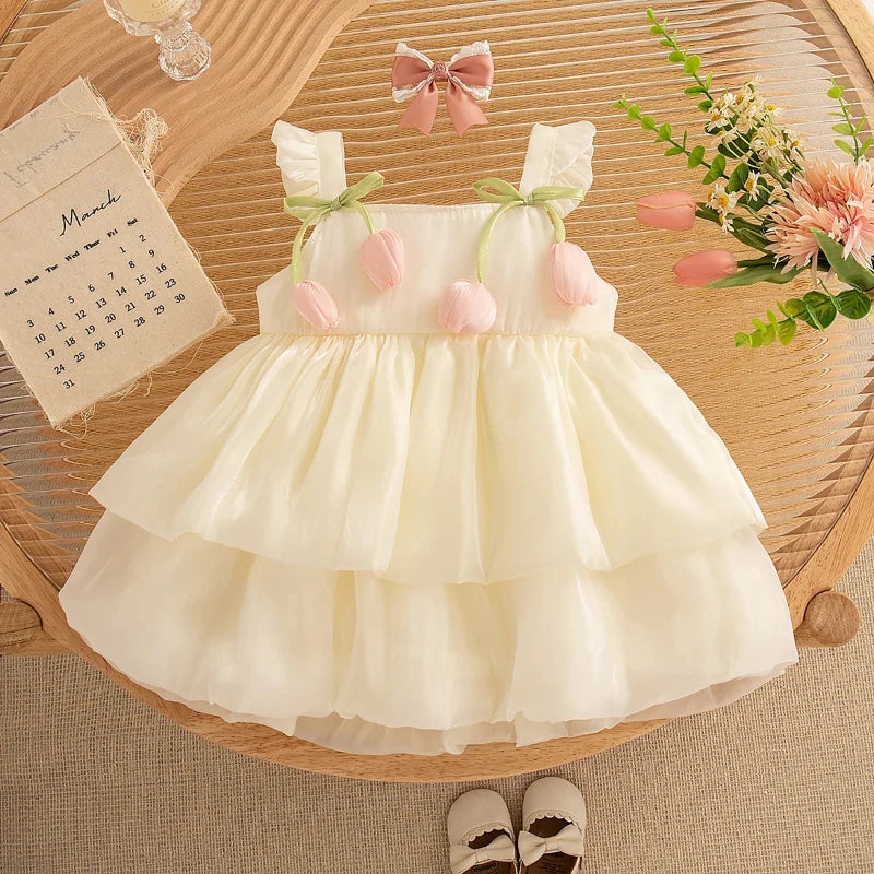 Tulip Mesh Dress – Elegancia y comodidad – Vestido infantil