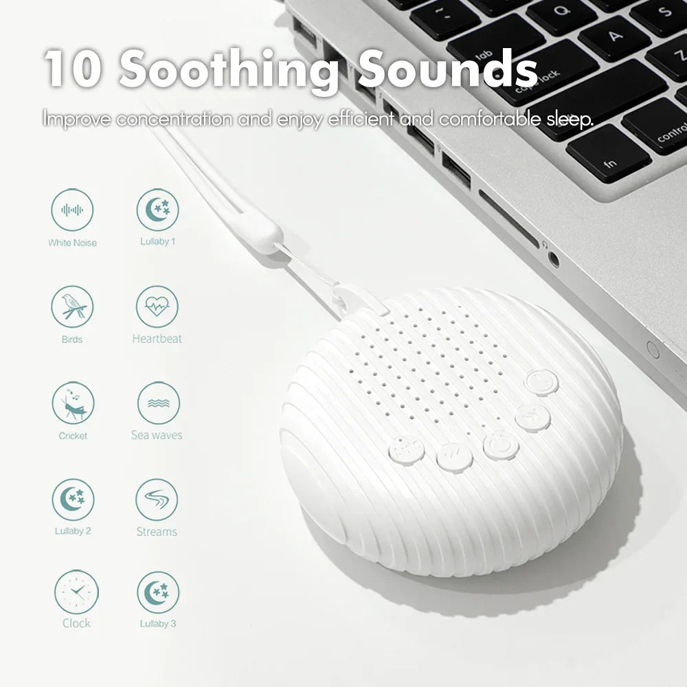 SleepEase – Tiempo de descanso y viaje - Máquina de sonido de ruido blanco para bebés
