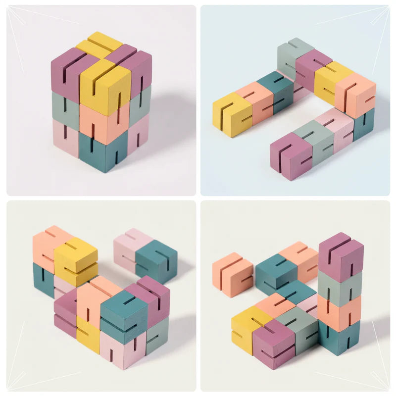 WoodCraft – Desafiante y educativo – Puzzle de bloques de construcción de madera en 3D