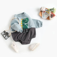 Thumbnail for Mini Fashion – Suave body de forro polar con estampado de Dino