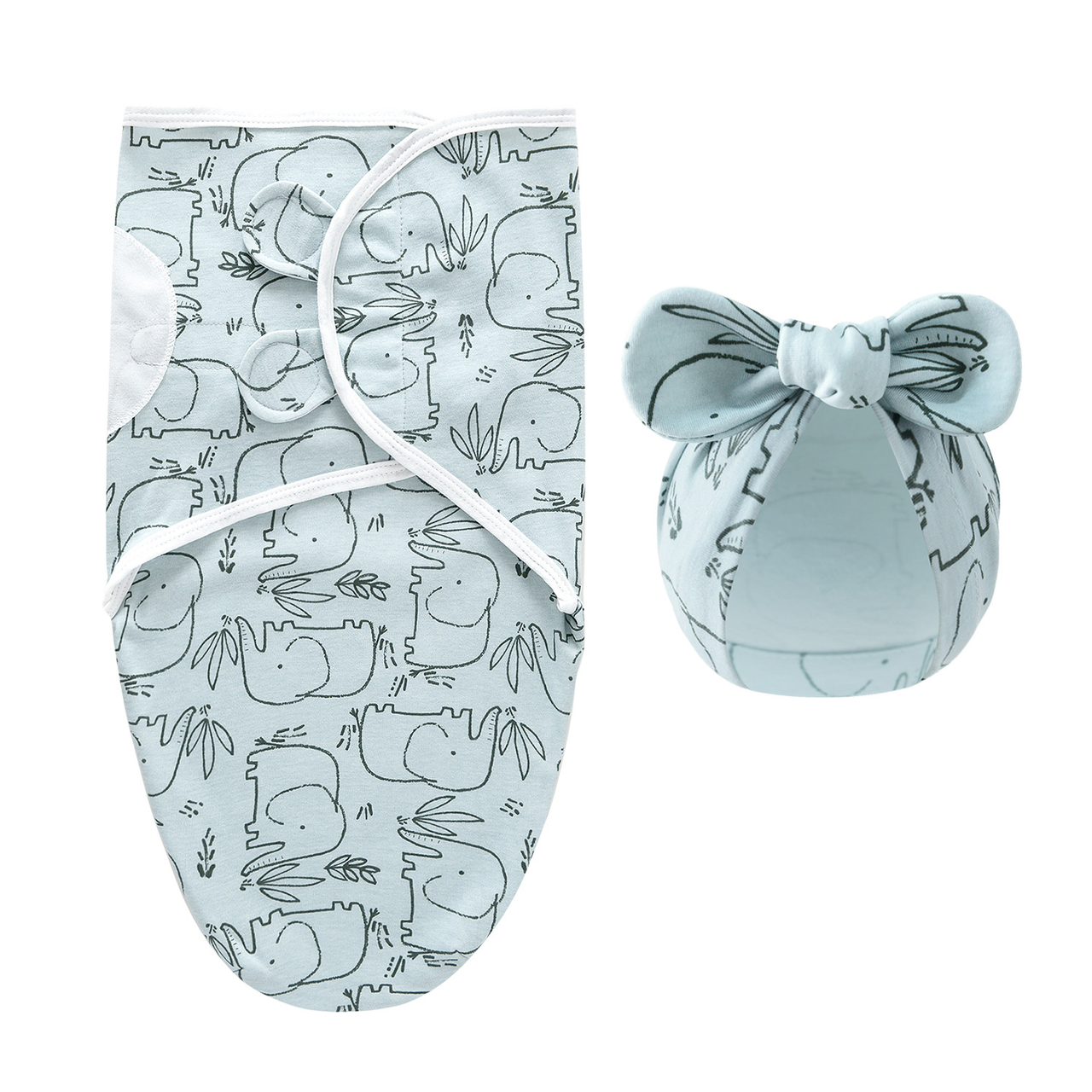 DreamNest – Tranquilidad y comodidad: lujoso pañuelo para envolver al bebé con gorrito