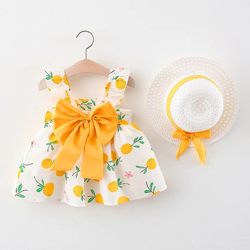 Mini Fashion™ – Dulce y veraniego – Vestido de frutas (incluye sombrero de paja GRATIS)