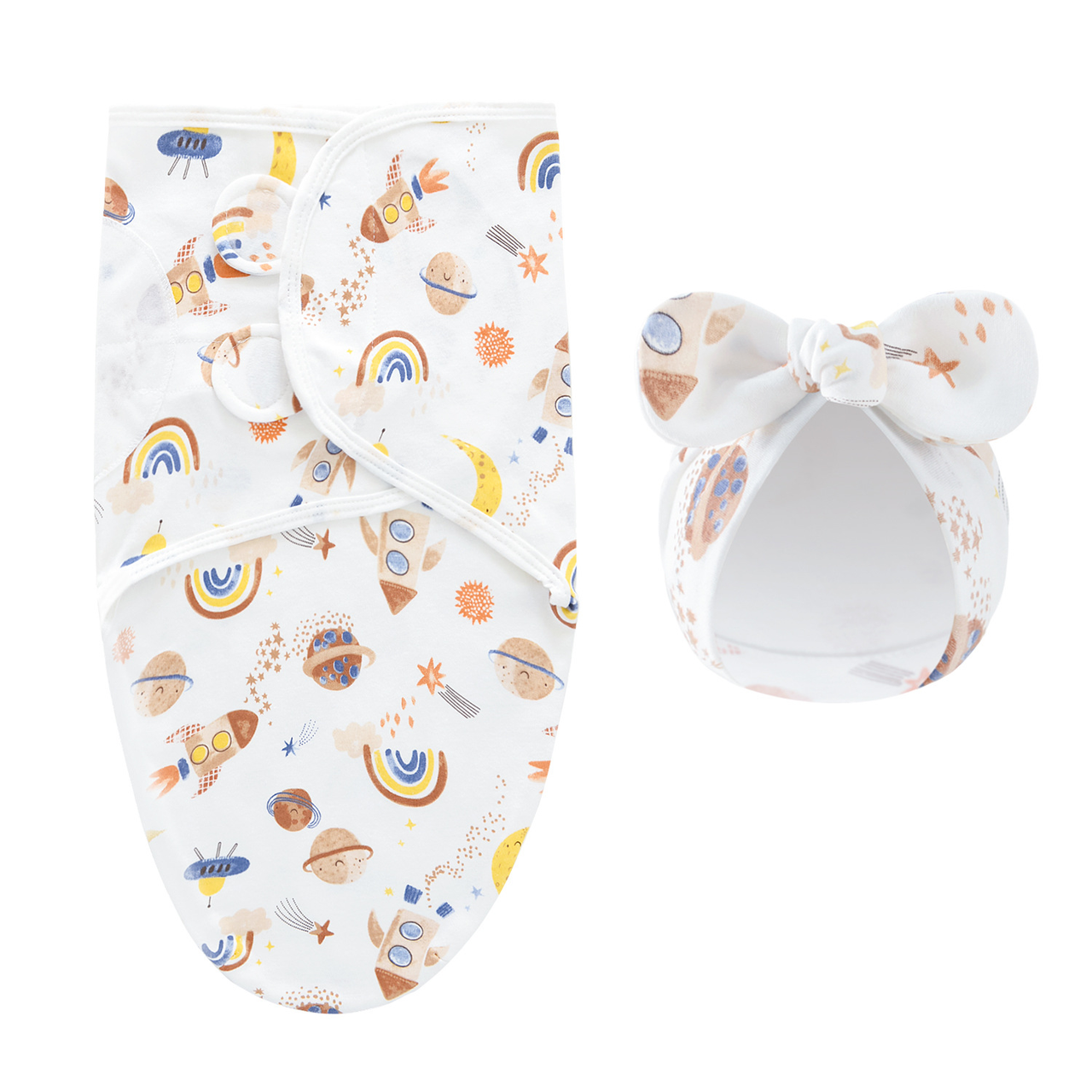 DreamNest – Tranquilidad y comodidad: lujoso pañuelo para envolver al bebé con gorrito