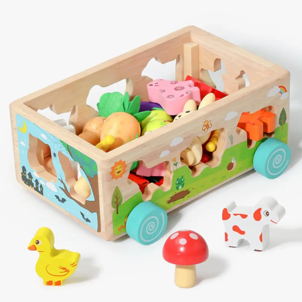Woods™ - Formas divertidas en un vagón - Rompecabezas de animales y verduras