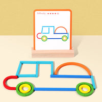 Thumbnail for Sticks & Rings – Delgado y creativo – Puzzle de formas de madera