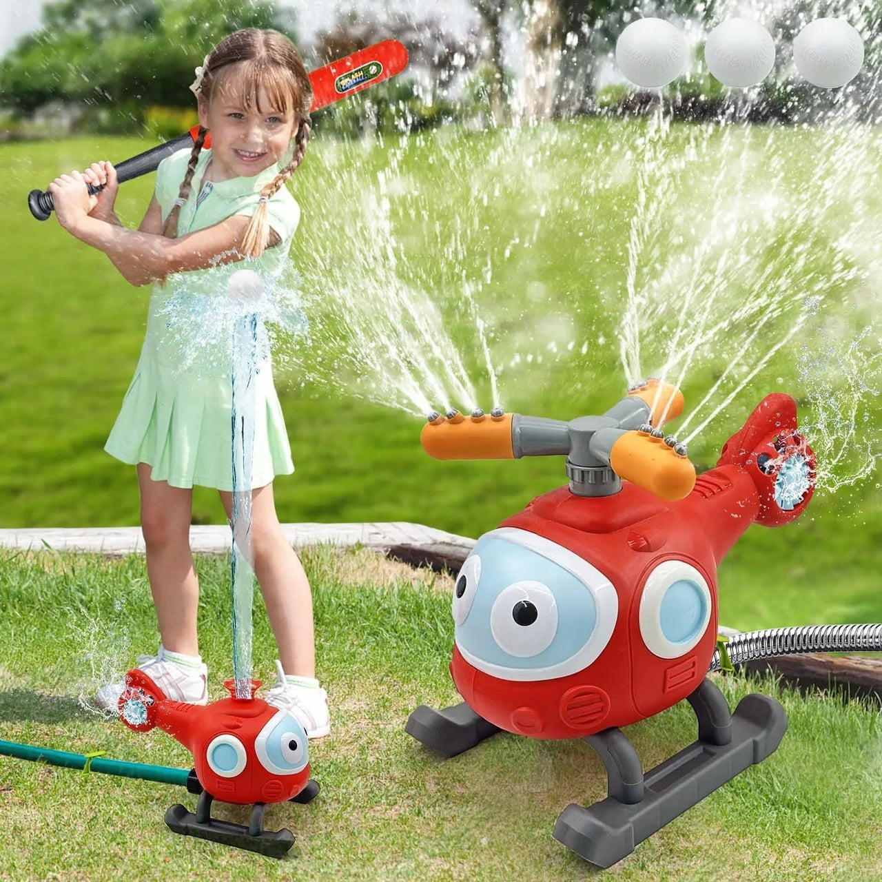 WaterCopter™ - Espectáculo de jardín - Helicóptero con agua para béisbol