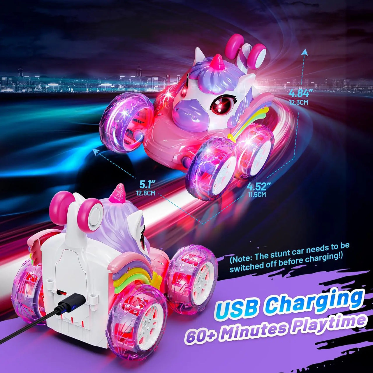 GlowRide – Colorido y activo: coche RC Unicornio