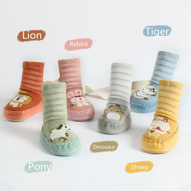 Toddler Non-slip Socks™ - Steps in Style - Calcetines con suela y estampado animal