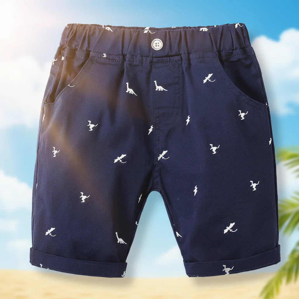 CoolKiddo – Fresco y cómodo – Pantalón corto con diseño de dinosaurios