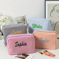 Thumbnail for Striped Name Pouch – Personalizado y con estilo: neceser de maquillaje