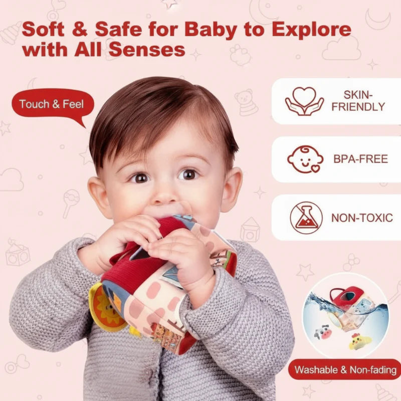 BabyBarn – Suave y de cuero – Granja con animales de peluche