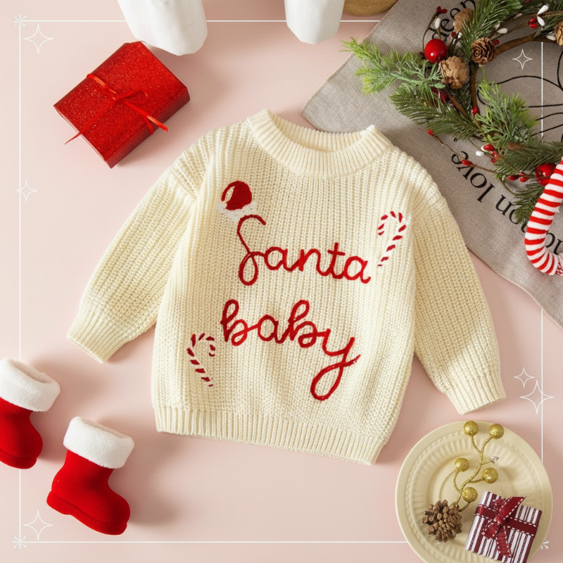 JoyKnit – Acogedor y cálido: jersey navideño con texto