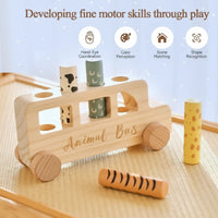 Thumbnail for PressBus – Montessori y educativo – Autobús de juguete de madera