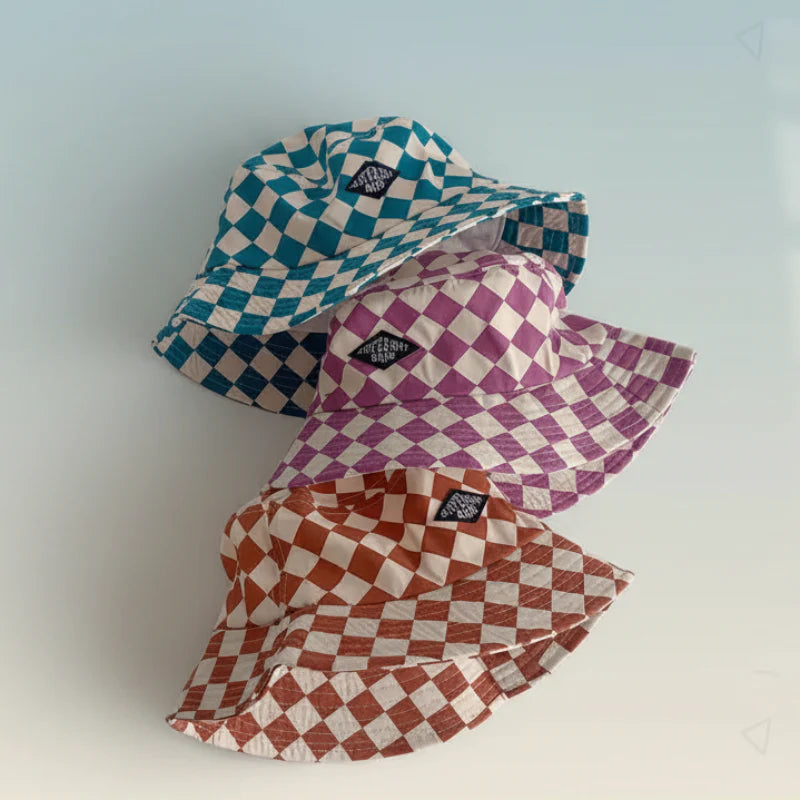 Bucket Hat – Bonito y protector: gorro infantil a cuadros
