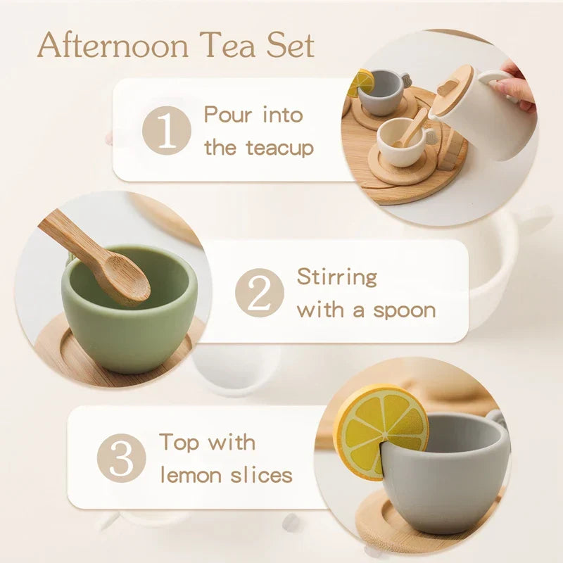 Woods™ - Madera y silicona - Set de té de madera