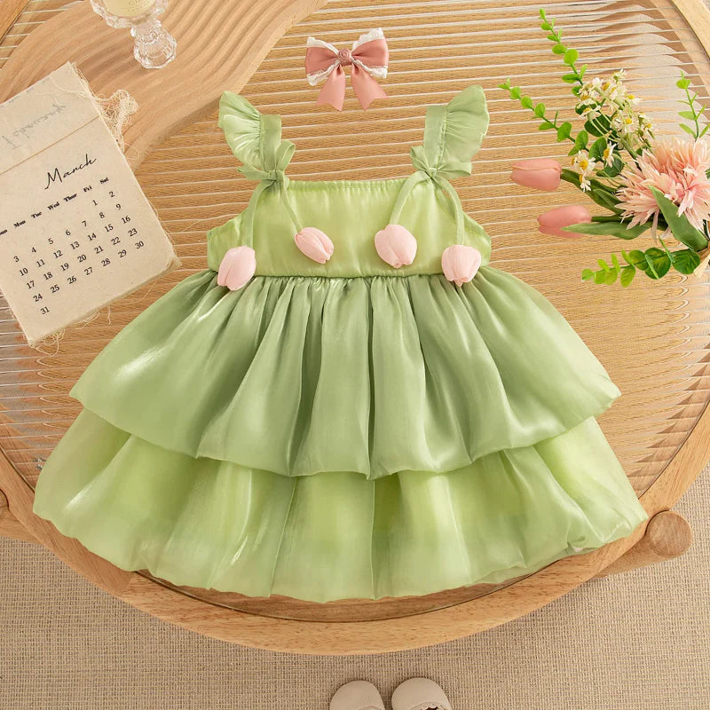 Tulip Mesh Dress – Elegancia y comodidad – Vestido infantil