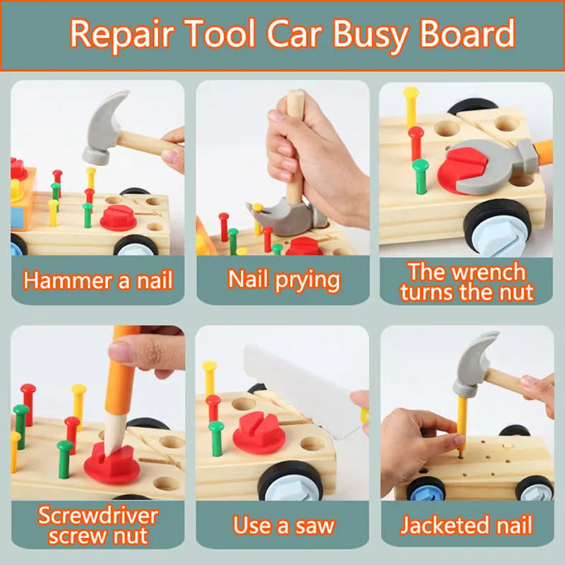 Woods™ - Gira y aprende - Tablero para reparación de coches