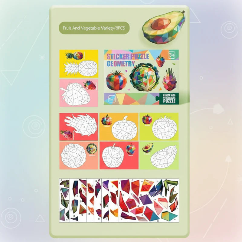 3D Sticker Puzzle – Creativo y educativo: rompecabezas geométrico en 3D