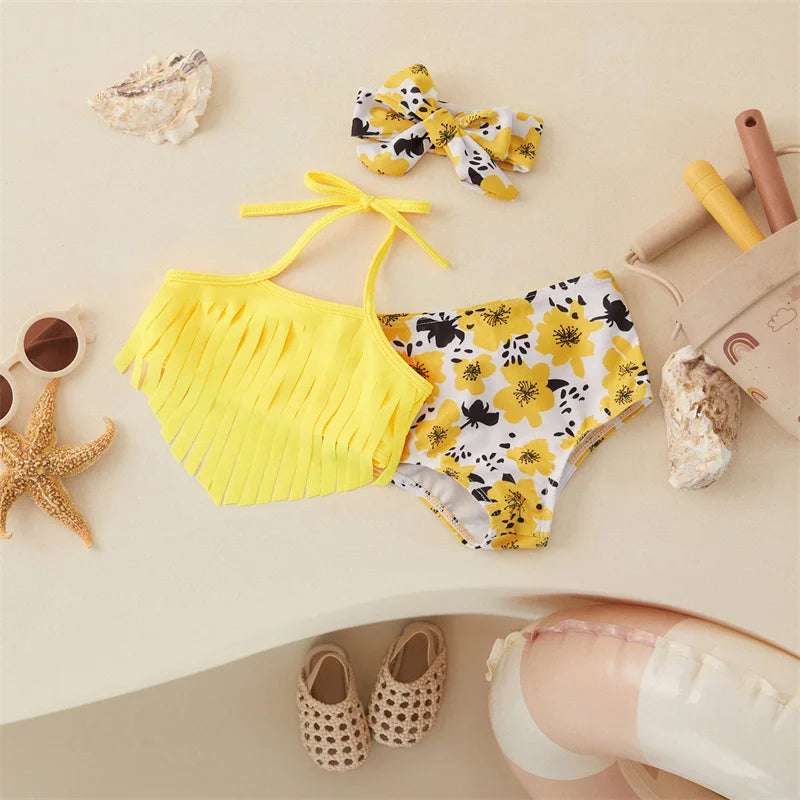 Mini Fashion™ - Bikini con flecos y diadema para el cabello
