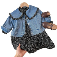 Thumbnail for Enchanted Blossom™ - Conjunto de chaqueta vaquera y vestido