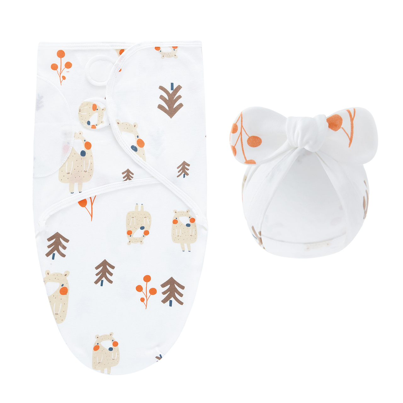 DreamNest – Tranquilidad y comodidad: lujoso pañuelo para envolver al bebé con gorrito