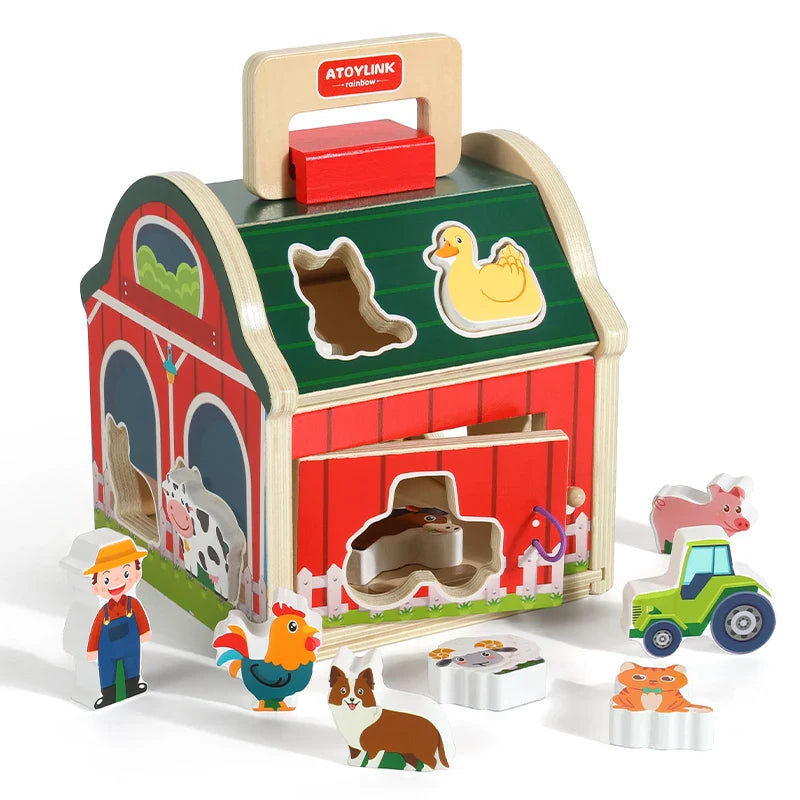 Farm Sort™ – Diversión coloreando y moldeando - Juego de madera para clasificar granjas