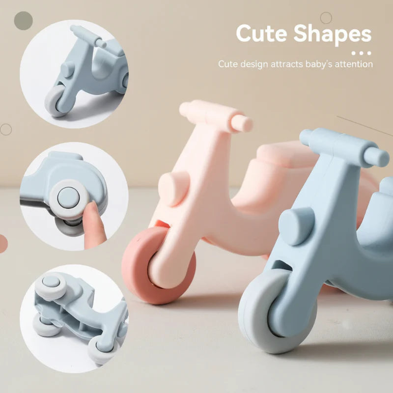 Montessori Silicone Toy Car – Seguro y apto para morder: juguete de silicona con forma de vehículo para morder