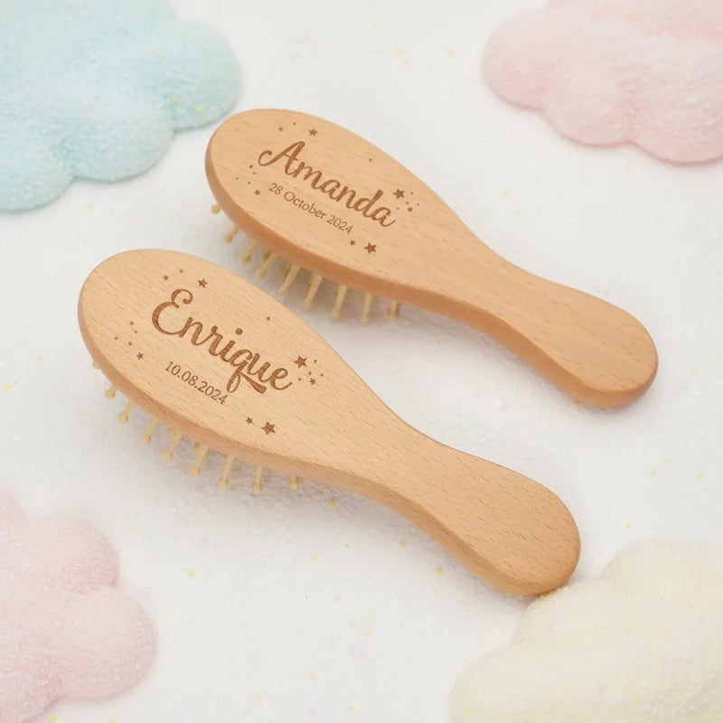 Personalized Hairbrush – Suave y único: set personalizado de cepillos para el cabello del bebé