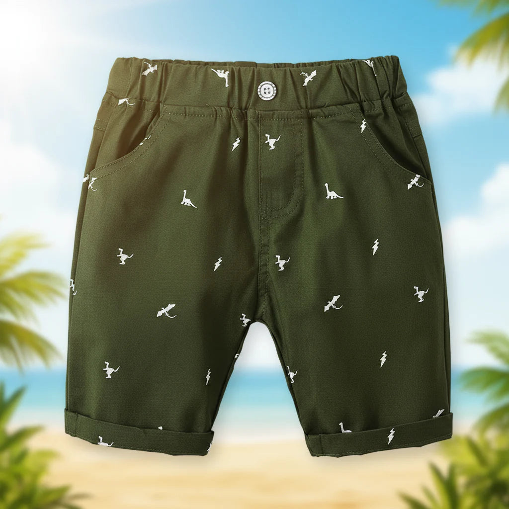 CoolKiddo – Fresco y cómodo – Pantalón corto con diseño de dinosaurios