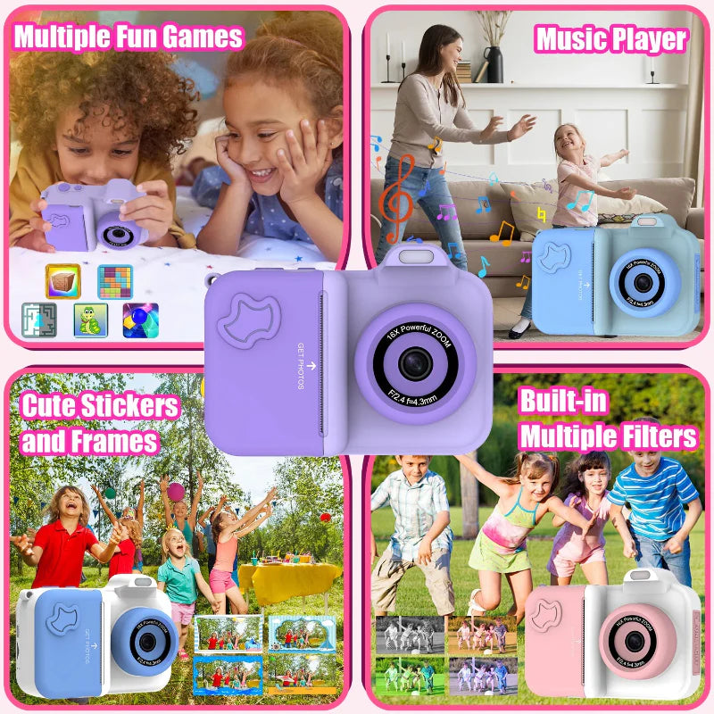 Instant Print Camera – Creativo e interactivo – Cámara instantánea para niños