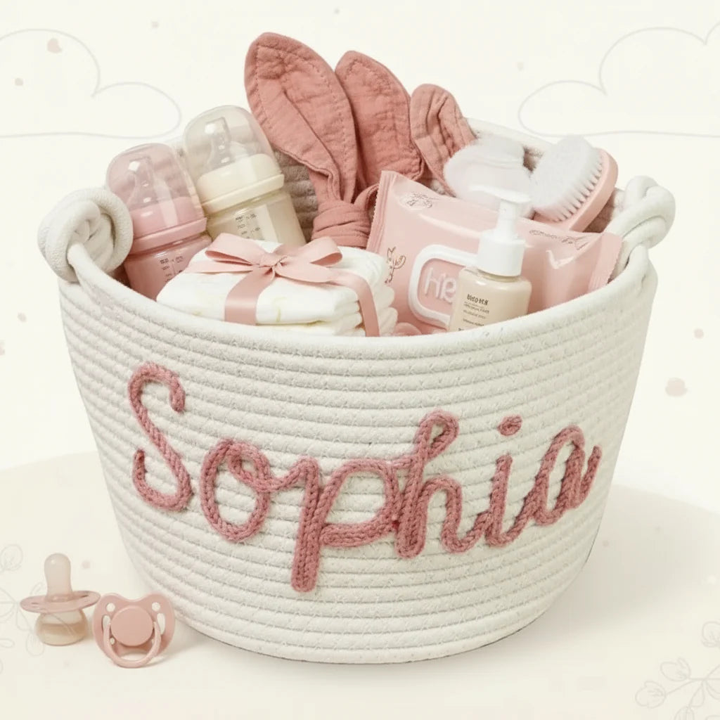 CuddleBasket – Bonito y personalizado: cesto para pañales personalizado