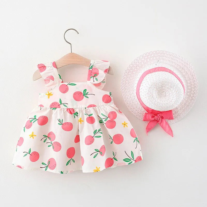 Mini Fashion™ – Dulce y veraniego – Vestido de frutas (incluye sombrero de paja GRATIS)