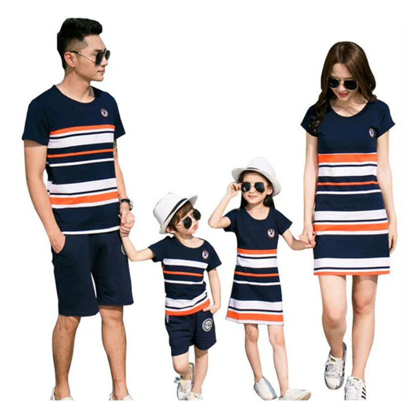 Mini Fashion™ - Diversión en familia - Conjunto familiar a rayas